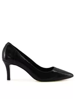 image of Dune London Dune London Andina Pointed Toe Leather Court Shoes - Black, Size 5, Women