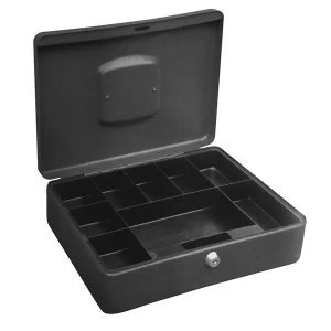 image of 5 Star Facilities High Capacity Cash Box 8 Part Coin Tray 1 Part Note Section W300xD230xH90mm Titanium