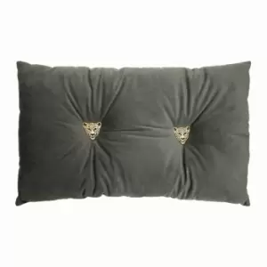 image of Paoletti Panther Pre-filled Cushion Polyester Dark Grey