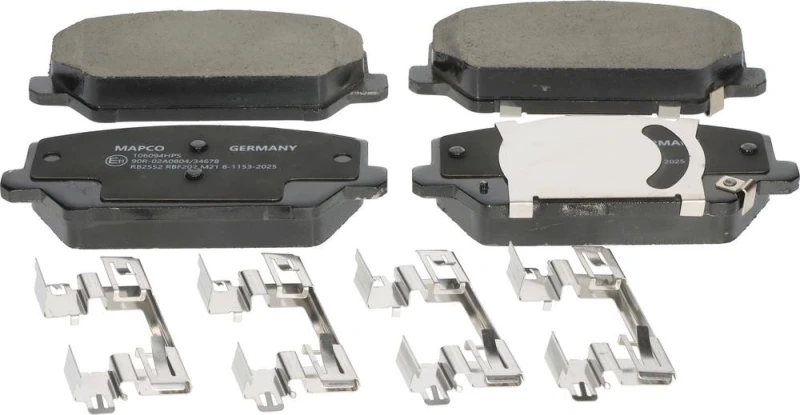 Image of MAPCO 106094HPS Brake pad set Front Axle, with acoustic wear warning, with accessories Brake Pad Set,disc brake (402)