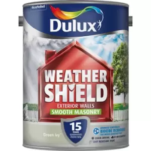 image of Weathershield Smooth Masonry Paint, 5L, Green Ivy