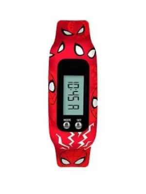 image of Disney Marvel Spiderman Red LCD Step Tracker Watch with Printed Silicone Strap, Red