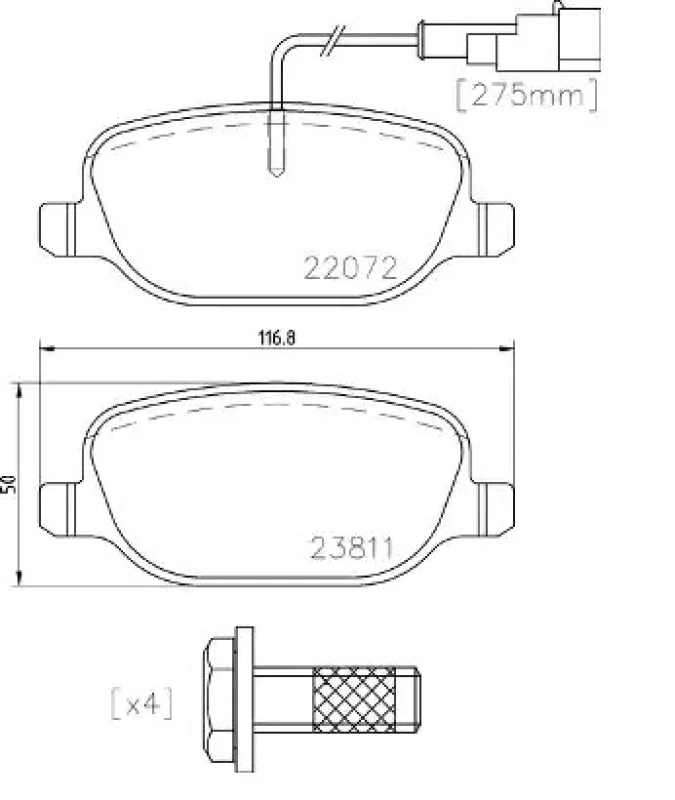 Image of BREMBO Brake pad set BREMBO P 23 166