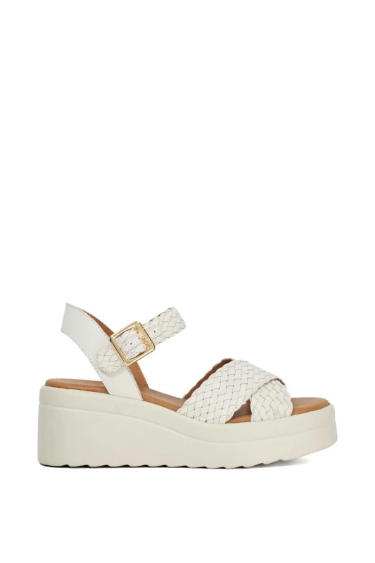 Image of Dune London Womens 'Kinleys' Leather Wedges in Natural Size: 8 Natural Female 8