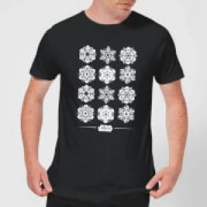 image of Star Wars Snowflake Mens Christmas T-Shirt - Black