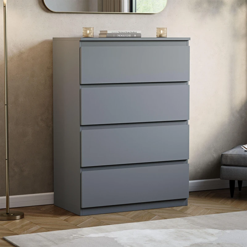 Image of Lassic Vida Designs Denver 4 Drawer Chest Grey unisex 4 Drawer