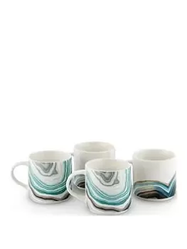 Image of Tower Geode Mugs In Blue - Set Of 4