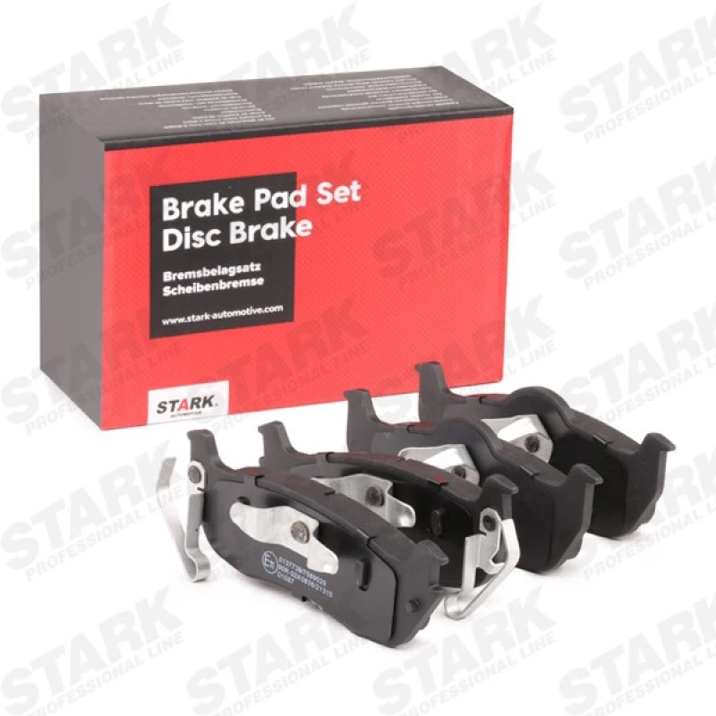 Image of STARK SKBP-0010352 Brake pad set Rear Axle, incl. wear warning contact, with piston clip Brake Pad Set,disc brake (402)