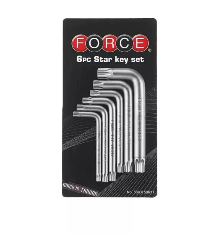 Image of FORCE 5063T Angled Screwdriver Set Number of tools: 6, Spanner Size: T50H, T55H, T60H Angled Screwdriver Set (6627)