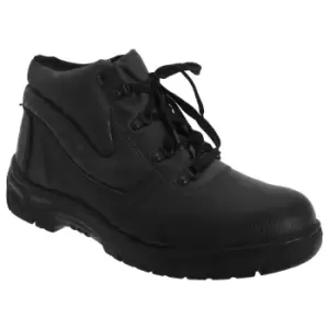 Image of Grafters Mens Grain Leather Padded Ankle Safety Toe Cap Boots (37 EUR) (Black)