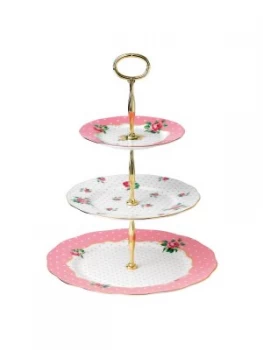 image of Royal Albert Cheeky Pink Vintage cake stand Pink