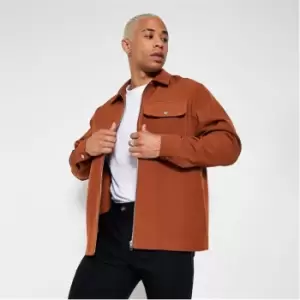 Image of I Saw It First Premium Utility Zip Through Shacket - Orange