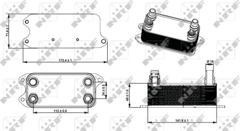Image of NRF 31275 Oil Cooler Aluminium Oil Cooler,engine oil (469)