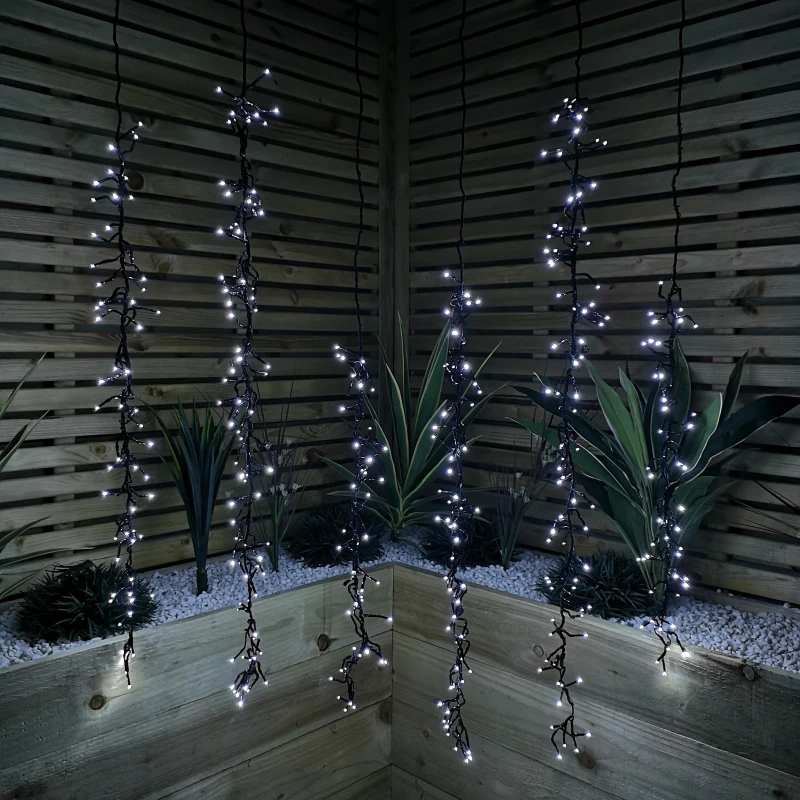 Image of Set of 6 Drop Tree Multi-Action Christmas ClusterBrights with 384 White LEDs
