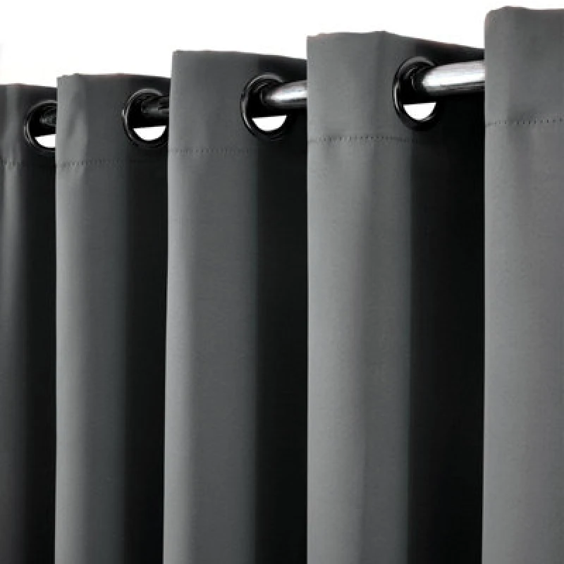 Image of OHS OHS Pair of Thermal Ready Made Eyelet Blackout Curtains in Charcoal Size: 167cm width x 228cm drop Charcoal 167cm width x 228cm drop Unisex 5027