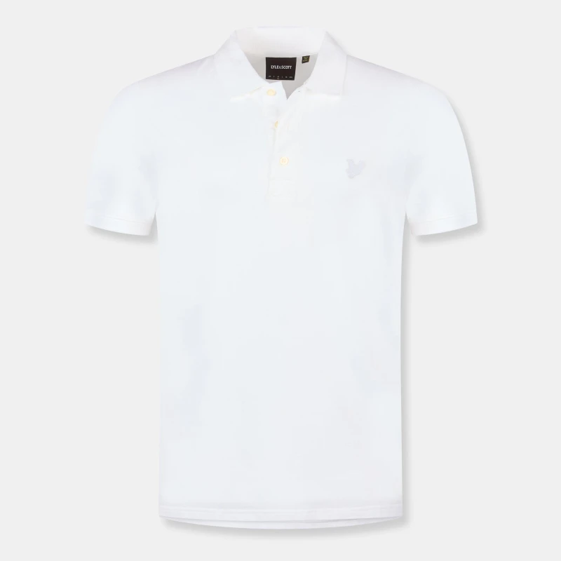 Image of Lyle and Scott Logo Short Sleeve Polo Shirt - White White S
