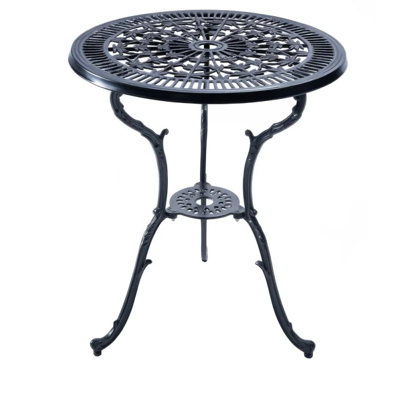 Image of CENTURION SUPPORTS Centurion Supports - tabreez Garden & Patio Black Cast Aluminium Bistro Table Tabreez Black Table