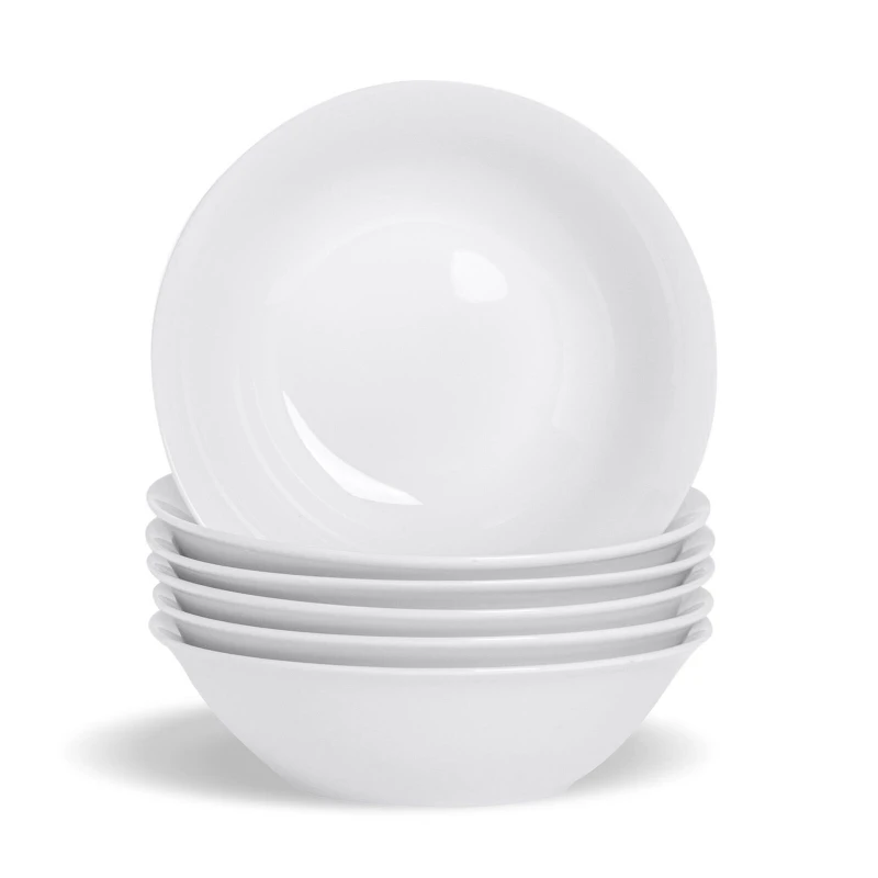 Image of Glim & Glam Dessert Bowl Set 6 Piece Cereal Bowl Sets Porcelain 7" White unisex