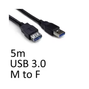 Image of USB 3.0 A (M) to USB 3.0 A (F) 5m Black OEM Extension Data Cable