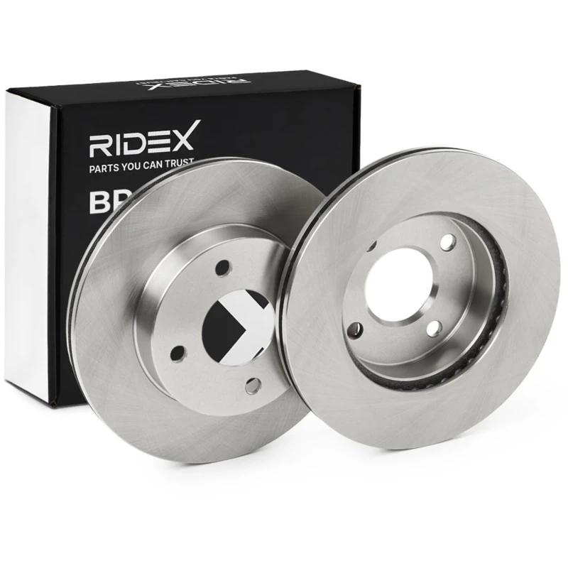 Image of RIDEX 82B1142 Brake disc Front Axle, Vented, Cast Iron, Uncoated, Untreated, without bolts/screws Cast Iron Brake Disc (82)