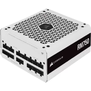 Image of Corsair 750W RM Series RM750 V2 PSU, Rifle Bearing Fan, Fully Modular, Zero RPM Mode, 80+ Gold, White UK Plug