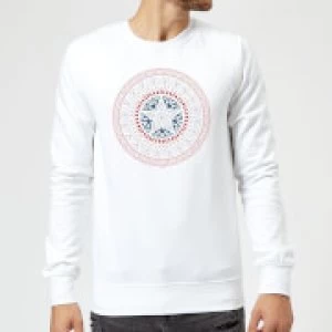 Image of Marvel Captain America Oriental Shield Sweatshirt - White - L
