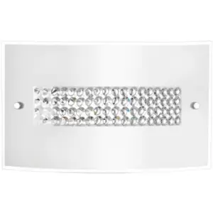 Image of Cornwall 2 Light Wall Lamp Chrome Aluminium White Glass, Crystal LED E27 - Merano