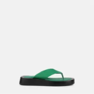 image of Missguided Flatform Flip Flops - Green