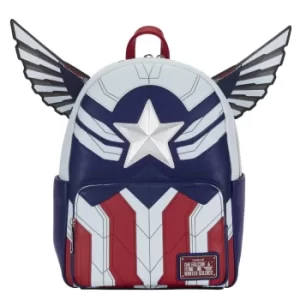 Image of Loungefly Marvel Falcon Captain America Cosplay Mini Backpack
