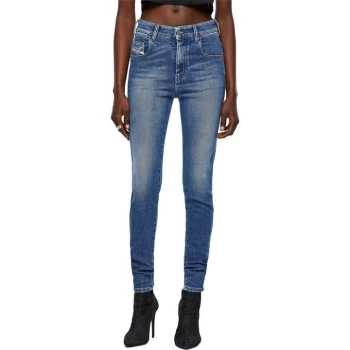 Diesel Slandy High Waisted Skinny Jeans - Mid Blue 01