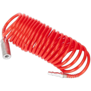 image of Sealey SA305 Quick Release Coiled Air Line Hose 5mm 5m