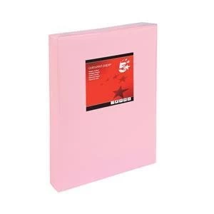 image of 5 Star A3 Coloured Copier Paper Multifunctional Ream wrapped 80gsm Light Pink Pack of 500 Sheets