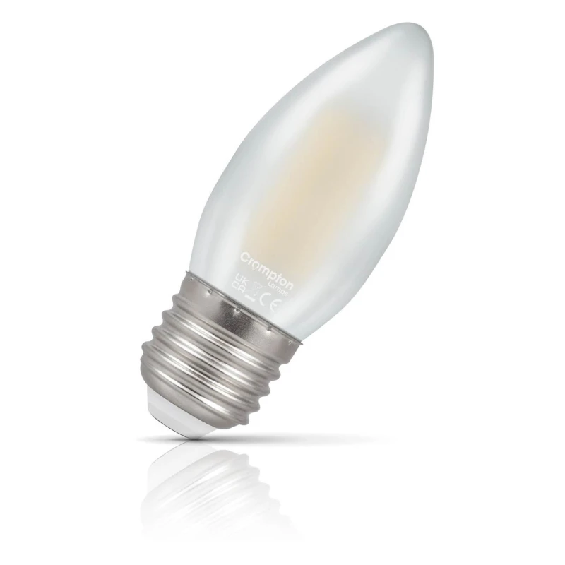 Image of Crompton Lamps LED Candle 6.5W E27 Filament Warm White Pearl (60W Eqv)