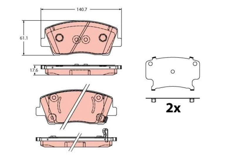 Image of Brake pad set TRW GDB2375