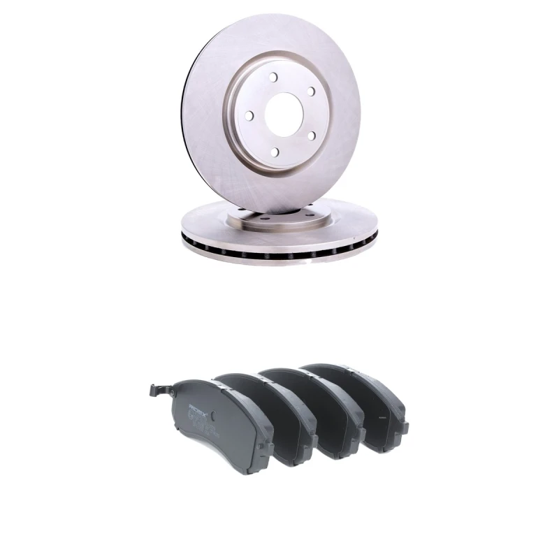 Image of RIDEX 3405B3101 Brake disc and pads set Front Axle, Brake Disc Type: internally vented, with acoustic wear warning Brake Set,disc brakes (3405)