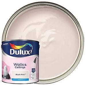 image of Dulux Blush Pink Matt Emulsion Paint 2.5L