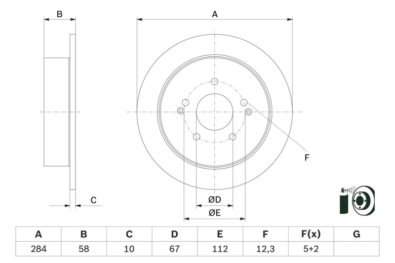 Image of Brake disc Bosch 0 986 479 H16