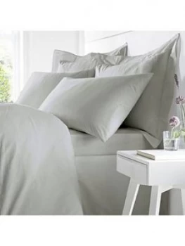 image of Catherine Lansfield Bianca Egyptian Cotton Double Duvet Cover Set ; Silver