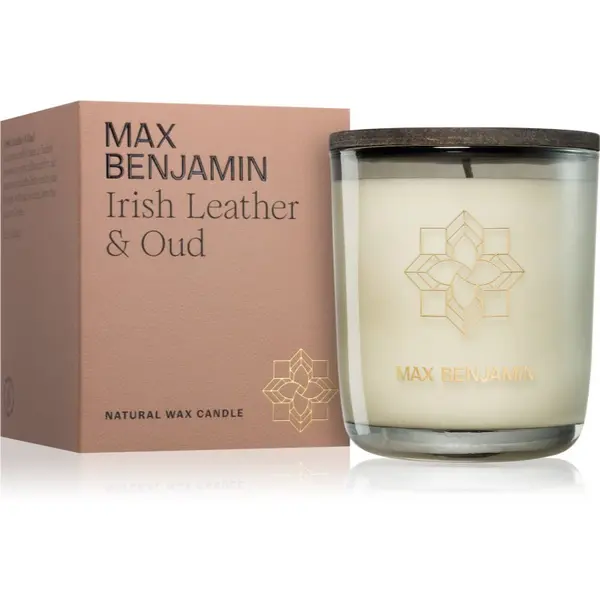 Image of Max Benjamin Irish Leather & Oud Scented Candle 210g