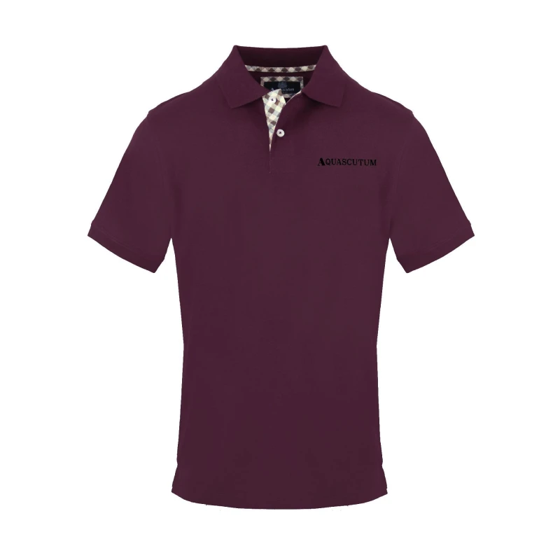 Image of Aquascutum Mens Polo Short Sleeve Polo Shirt Short Sleeve Polos Small Red 54288808350