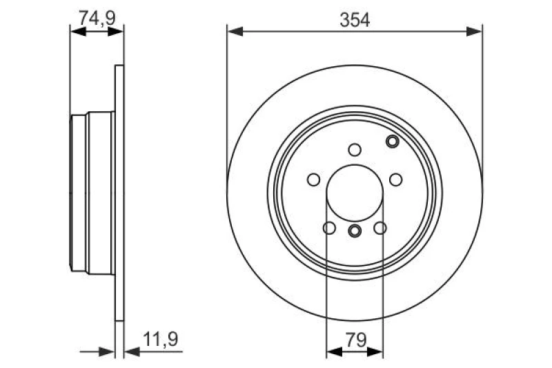 Image of Bosch 0 986 479 612 Brake disc solid, Coated Brake Disc (82)