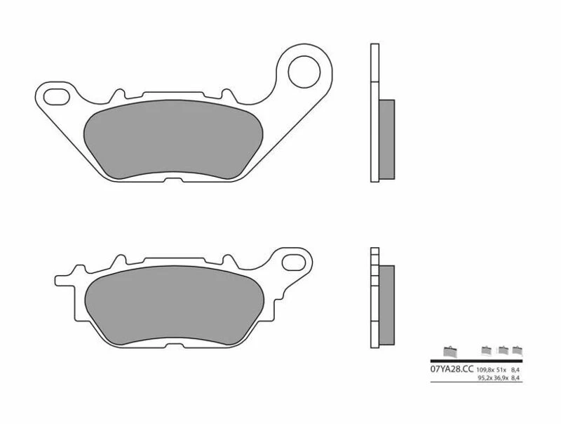 Image of Brembo S.p.A. Street Carbon Ceramic Brake pads - 07YA28CC