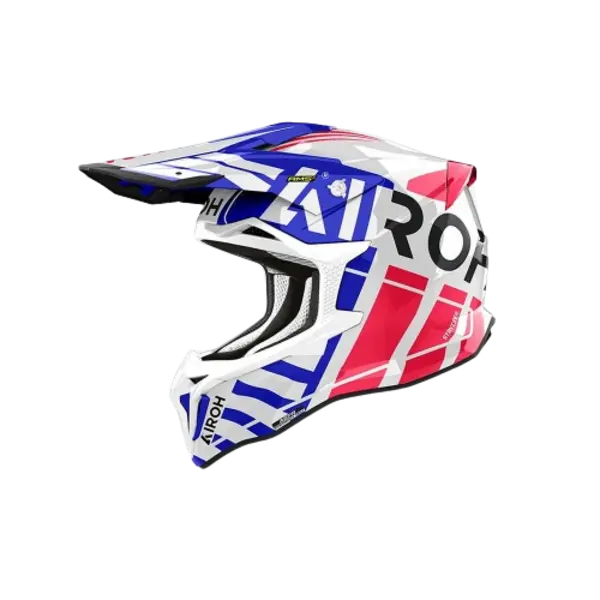Image of Airoh Strycker Brave Blue Red Offroad Helmet Size S