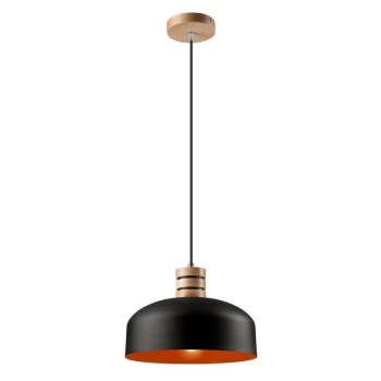 Image of Dome Pendant Ceiling Lights Black / Orange, 1x E27