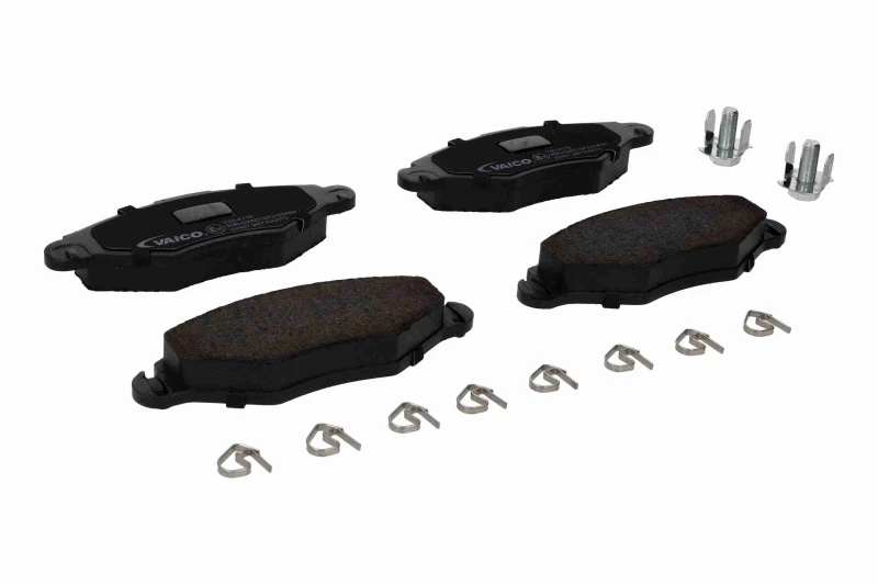 Image of VAICO V42-4110 Brake pad set Front Axle, not prepared for wear warning indicator, with accessories, Q+, original equipment manufacturer quality Brake