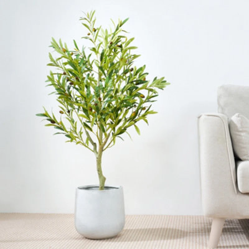 Image of MCC Direct Artificial Fake Olive Tree Plant with Plastic Planter Pot 100cm Multi