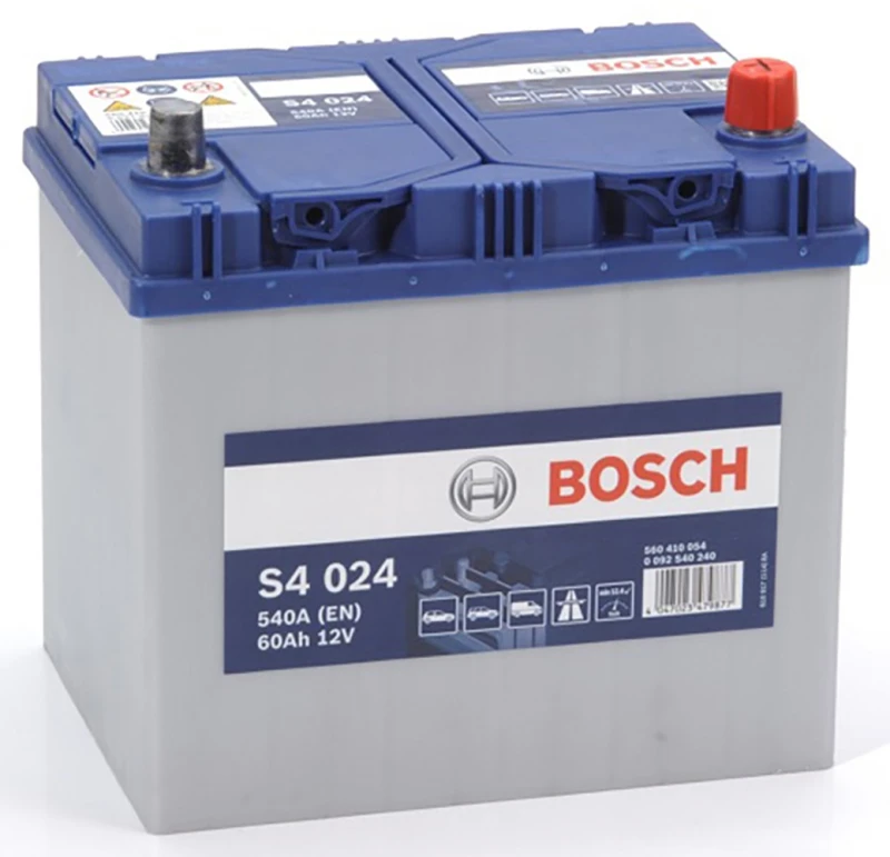 Image of Bosch S 4024 - Car Battery - 60 A / H - 540 A - Lead-Acid Technology - For Vehicles Without Start / Stop System