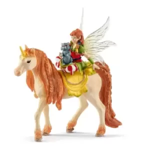 Image of Schleich Bayala Fairy Marween With Glitter Unicorn Toy Figure (70567)