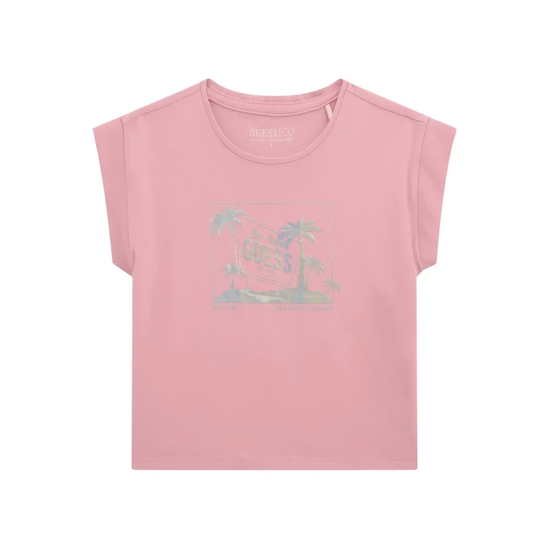 Image of Guess Girl's T-Shirt Guess Midi Rose Female 16 ans J5GI28-K6YW4-G66G