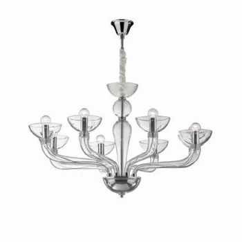 Image of Casanova 8 Light Multi Arm Chandelier Clear Glass, E14